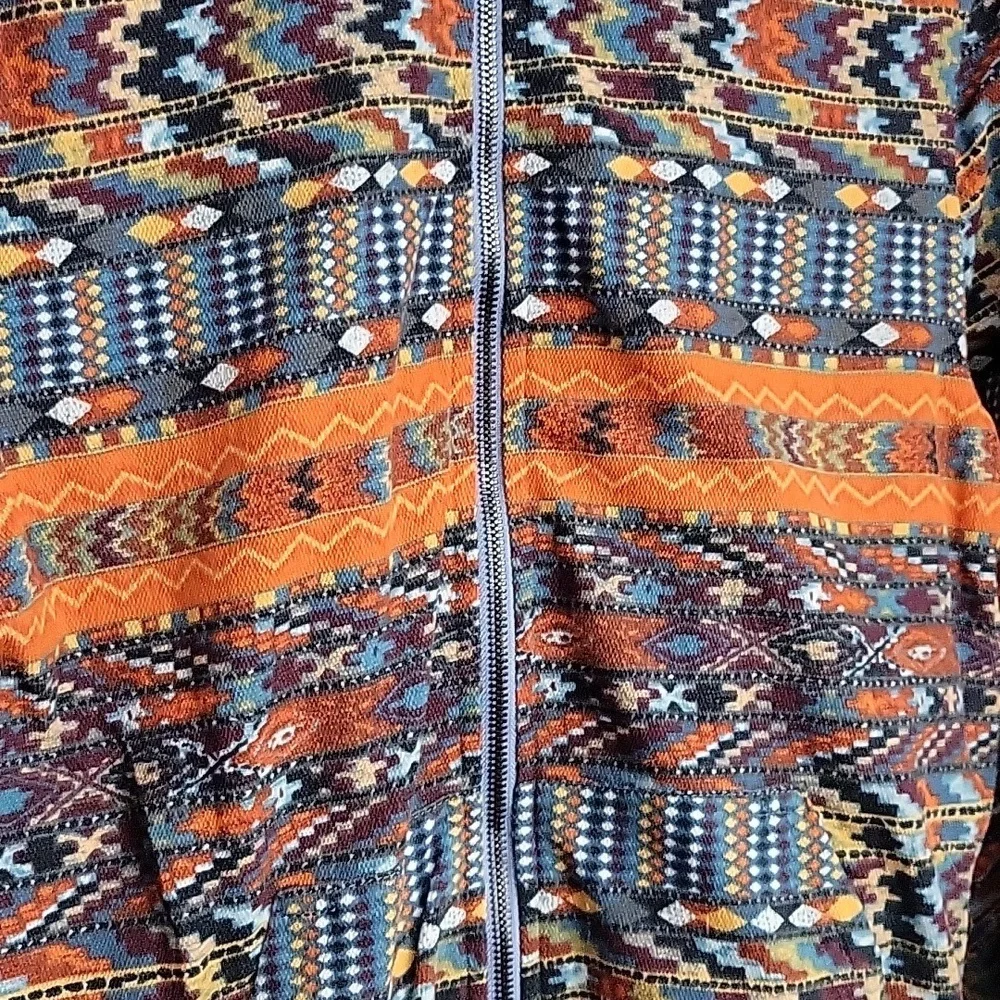 NWT Zara Men's Reversible Cotton Blend Aztec Zip Up Jacket Size Medium